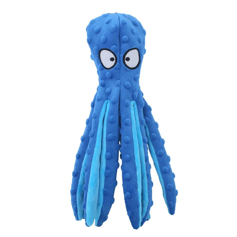 Pet Plush Toy Octopus Dog Interactive Toy Indestructible Bite Resistant squeaky Octopi
