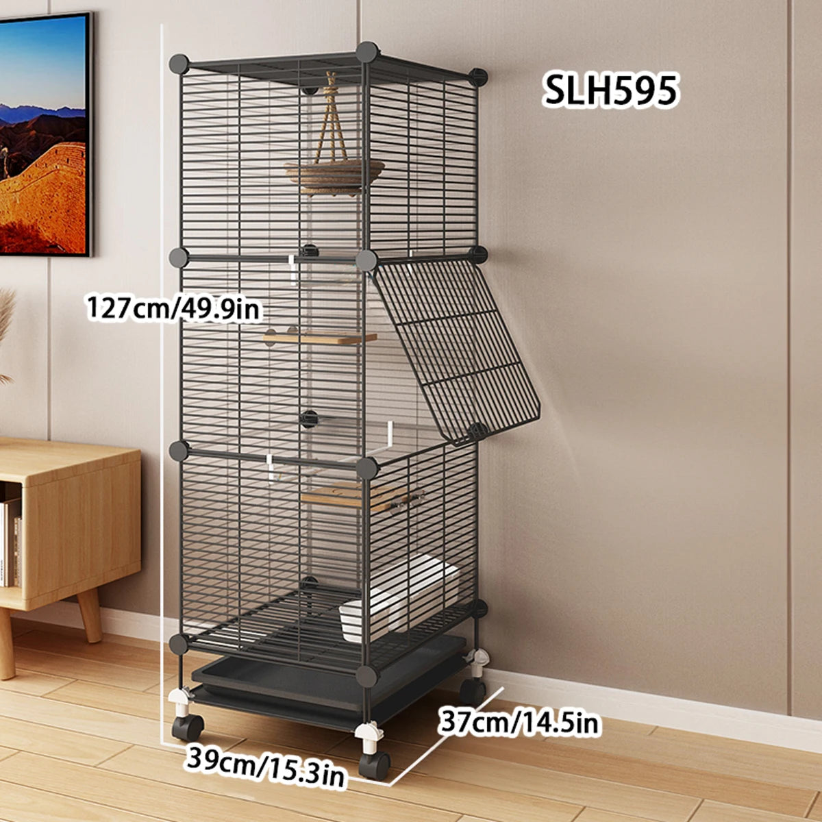 Large Bird Cage, Parrot Cage, Luxury Villa, with Toilet and Bird Bowl, Iron Art Cage