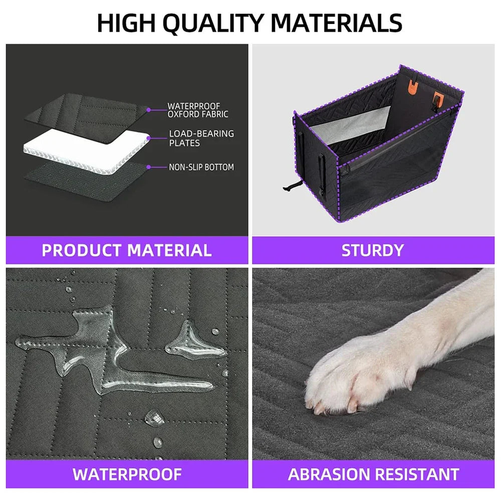 Double Zipper Car Pet Seat Pad Car Backseat Protector Waterproof Dirt Resistant Solid Color