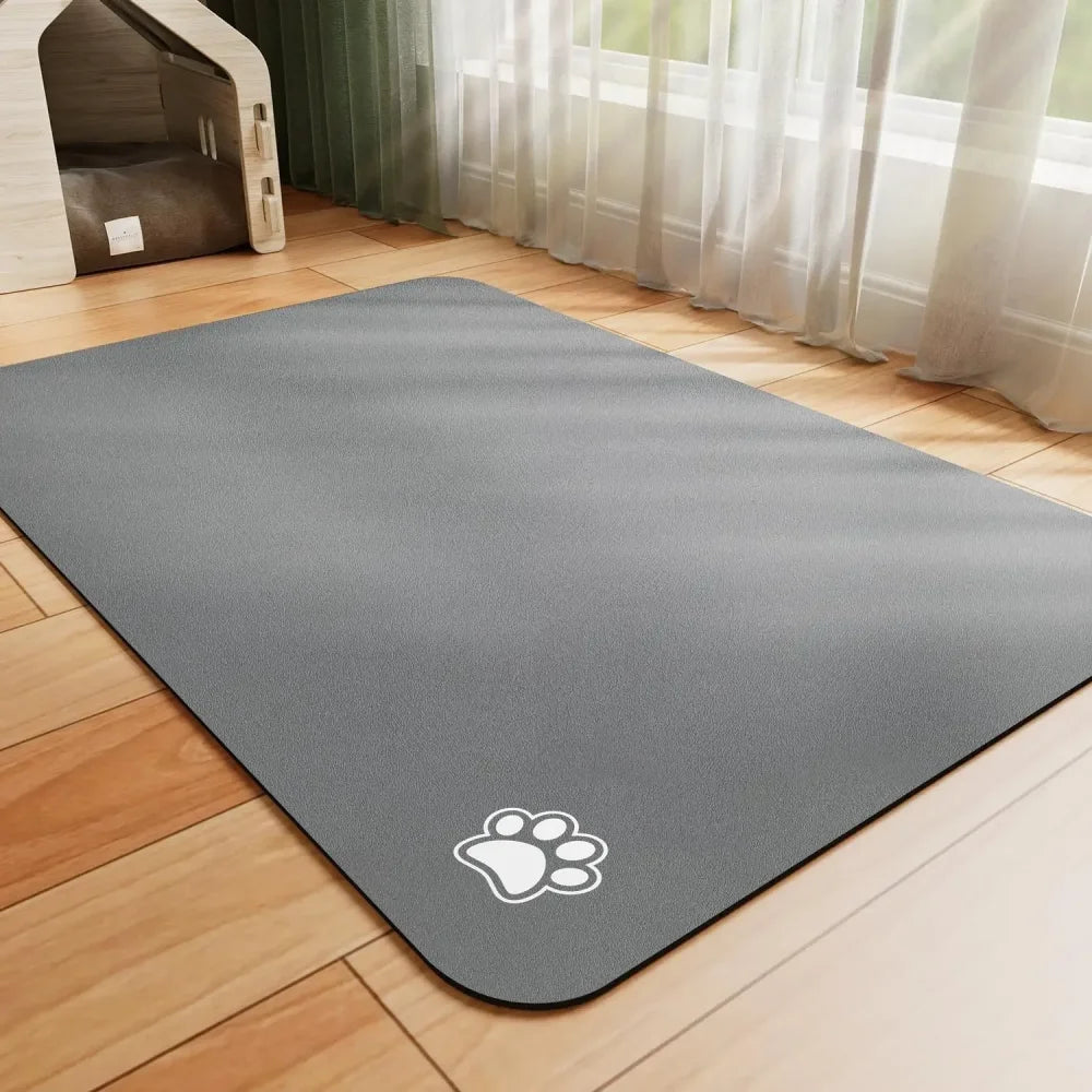 Pet Feeding Mat Absorbent Dog Cat Mat for Food and Water Easy to Clean Pet Placemats Quick Dry Mat for Messy Drinkers
