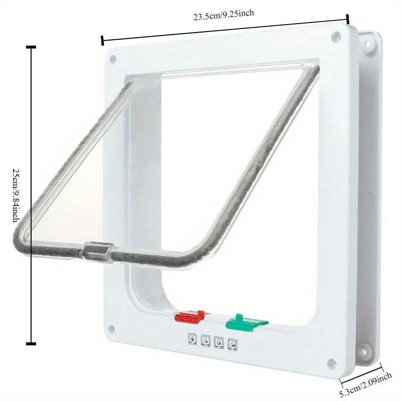 Pet Cat Door  Dog Door  Control Free Entry And Exit Pet Home Practical Two-way Door Safety Flap Door