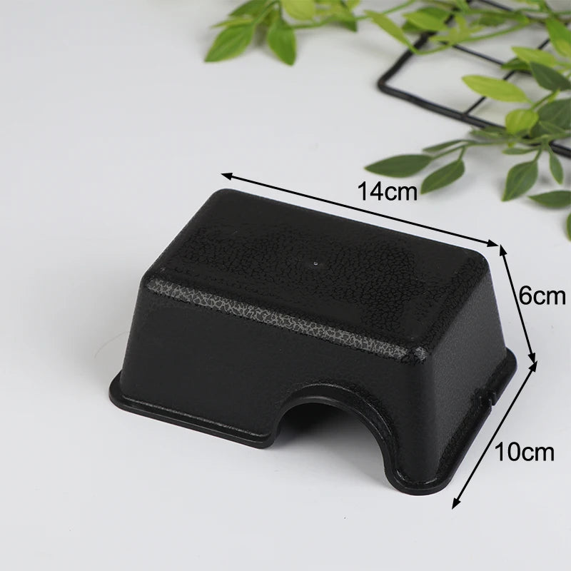 Reptile Hide Box Small Animal Hideaway Enclosure Black Ventilation Hiding Cave