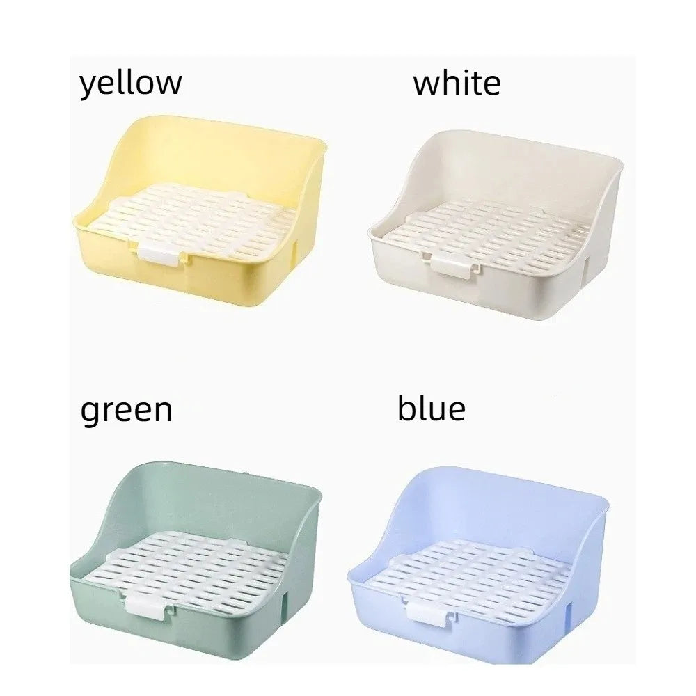 Small Pet Housing Anti-Tipping Rabbit Toilet Stable Splash-Proof Animal Litter Box Plastic Rectangular  Indoor Use