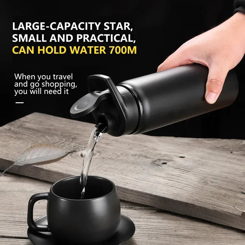 Metal Portable Water Bottle Leakproof Reusable Outdoor Sports Cup for Cycling Hiking Gym Travel
