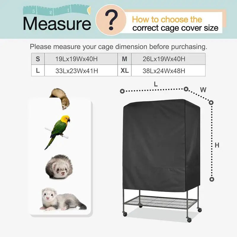 Bird Cage Cover Waterproof Dustproof Oxford Cloth Cage Cover Protective Bird Cage Two Handle Top Design Adjustable