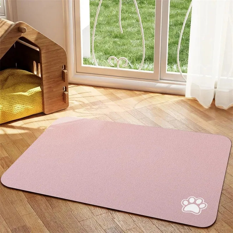 Pet Feeding Mat Absorbent Dog Cat Mat for Food and Water Easy to Clean Pet Placemats Quick Dry Mat for Messy Drinkers