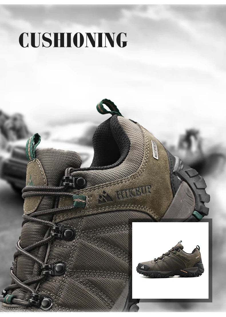 HIKEUP Non-slip Men Hiking Shoes Breathable Outdoor Wear Resistant Splashproof Climbing