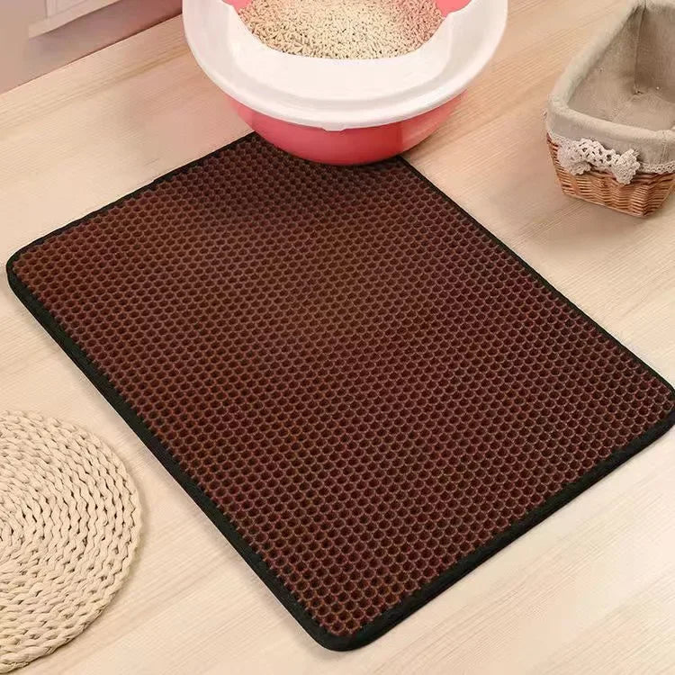 Cat Litter Mat With Gift Double Layer Waterproof Litter Box Mat Non-slip Sand Cat Pad Washable