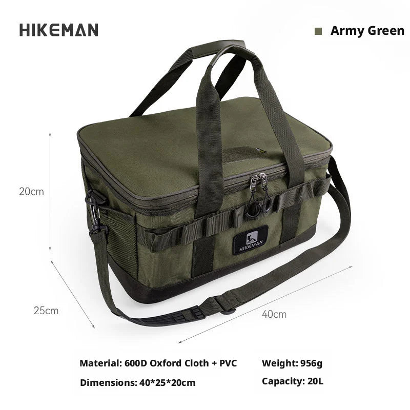 Hikeman Outdoor camping equipment storage bag large capacity portable, shockproof gas canisters cassette stoves and tools