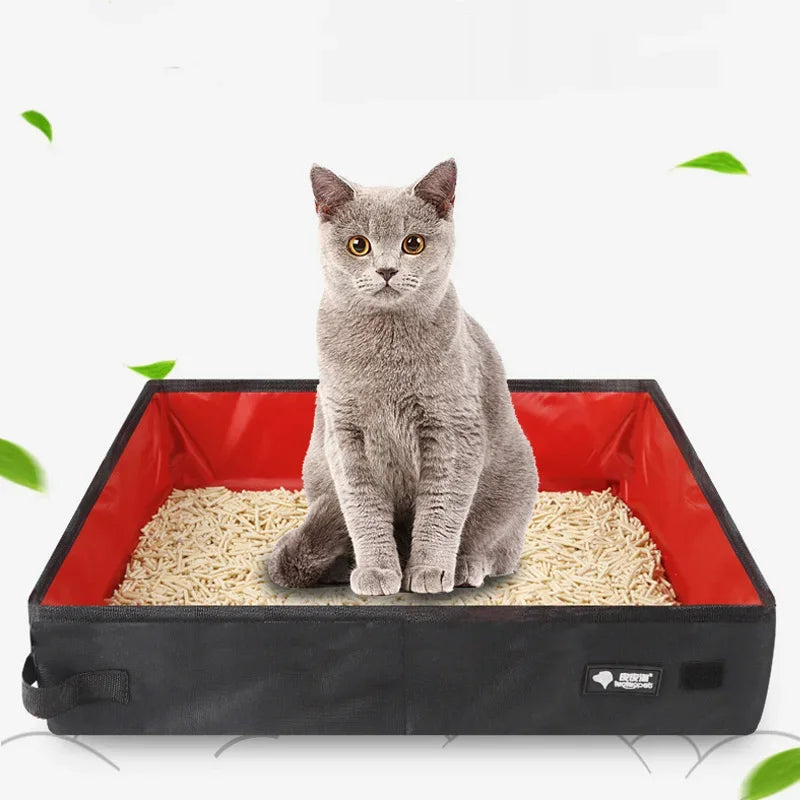 Portable Folding Travel Pet Litter Box Waterproof Outdoor Foldable Cat Litter Box