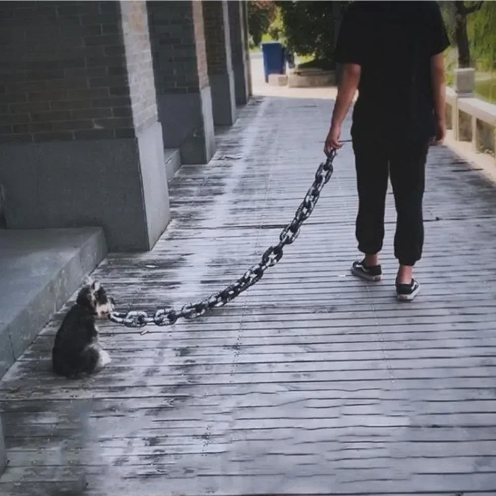 Funny Plastic Simulation Iron Chain For Small Dogs Cats Dog Leads Lightweight Huge Dog Leash