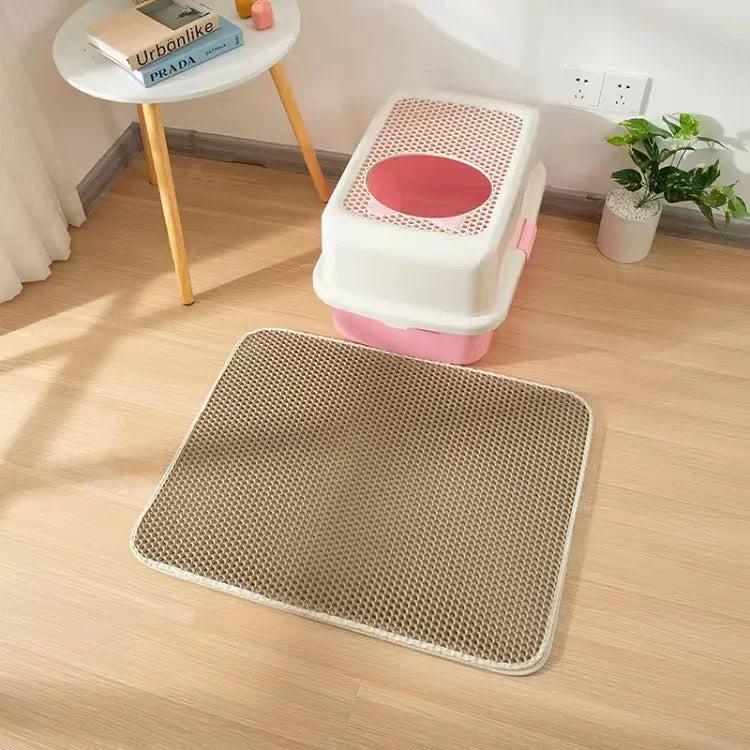 Cat Litter Mat With Gift Double Layer Waterproof Litter Box Mat Non-slip Sand Cat Pad Washable