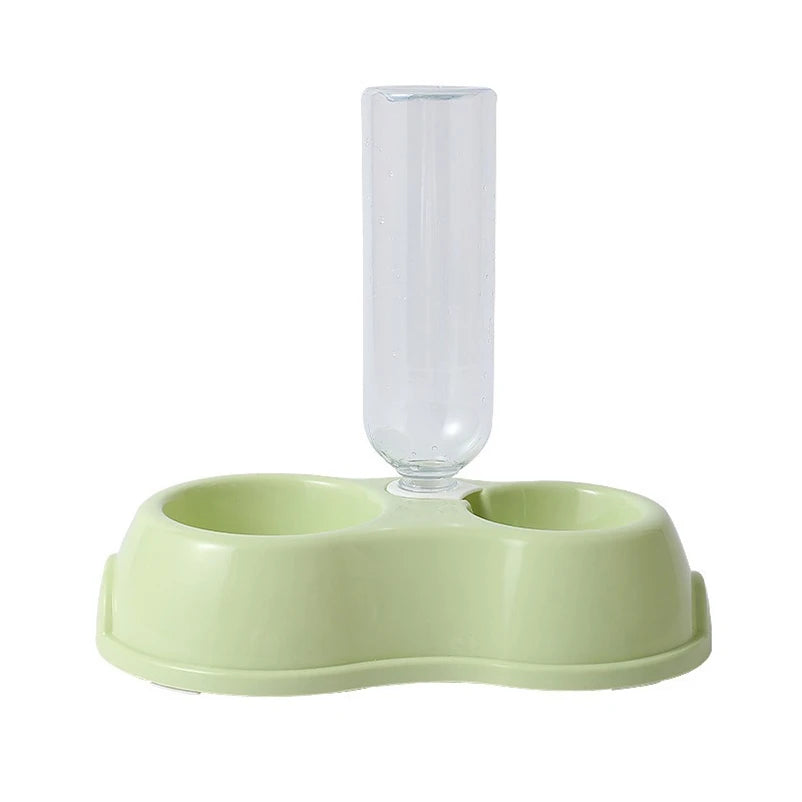 Pet Automatic Feeder Water Dispenser Dog Cat Food Bowl Raised Stand Double Dish Bowls for Cats Dogs