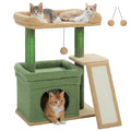 Small Cat Tree for Indoor Cat Tower with Wide Top Perch