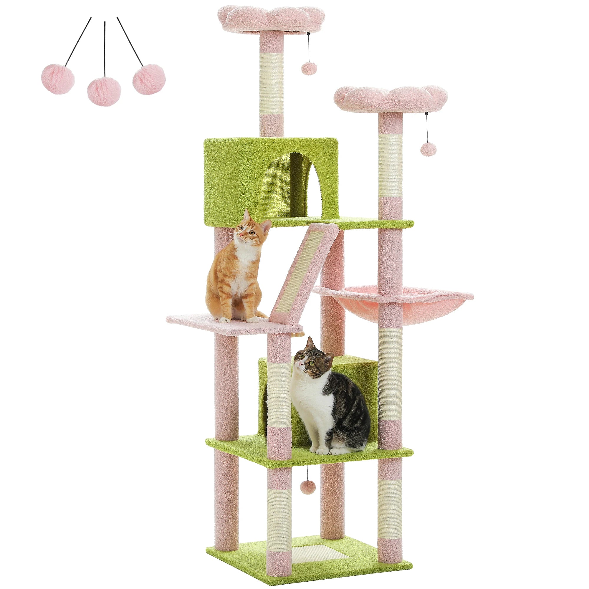 Large Cat Tree Tall Cat Tower for Indoor Cats Multi-Level Plush Cat Condo with Scratching Post