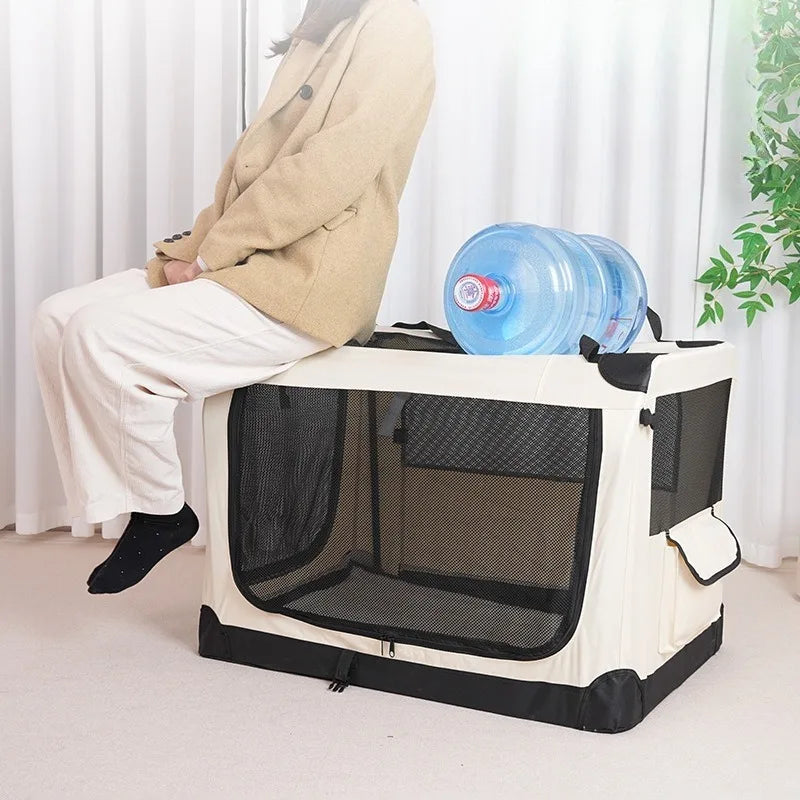 Foldable Portable Car Pet Cage Multifunctional for Large Dogs Cats Travel Outdoor