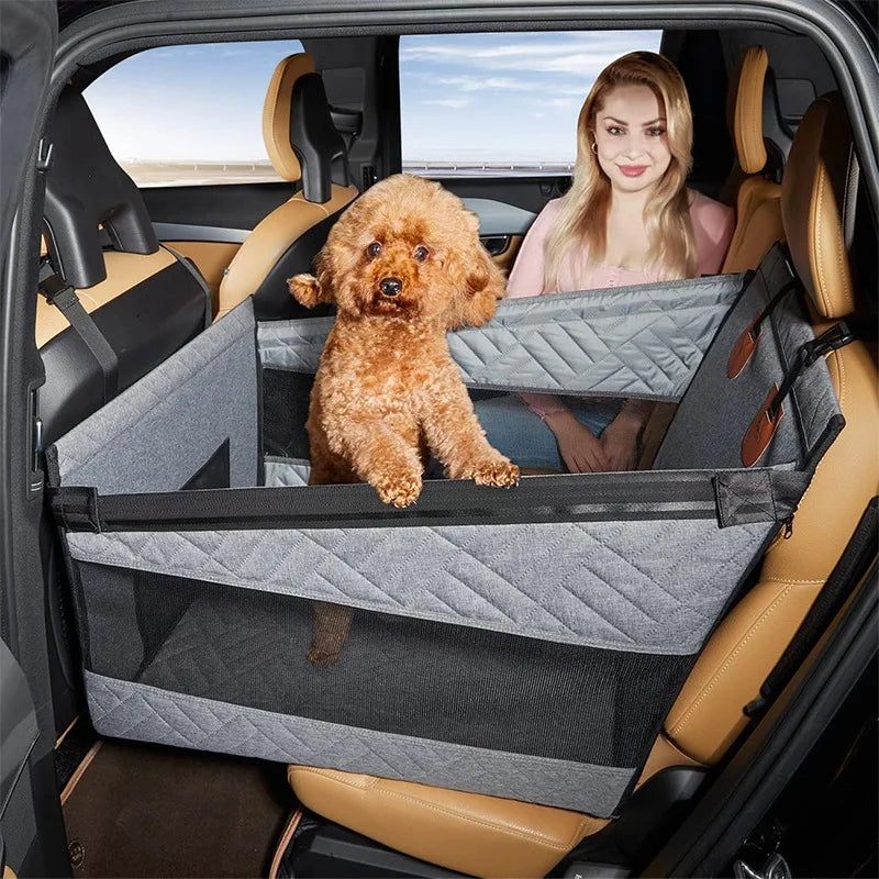 Double Zipper Car Pet Seat Pad Car Backseat Protector Waterproof Dirt Resistant Solid Color
