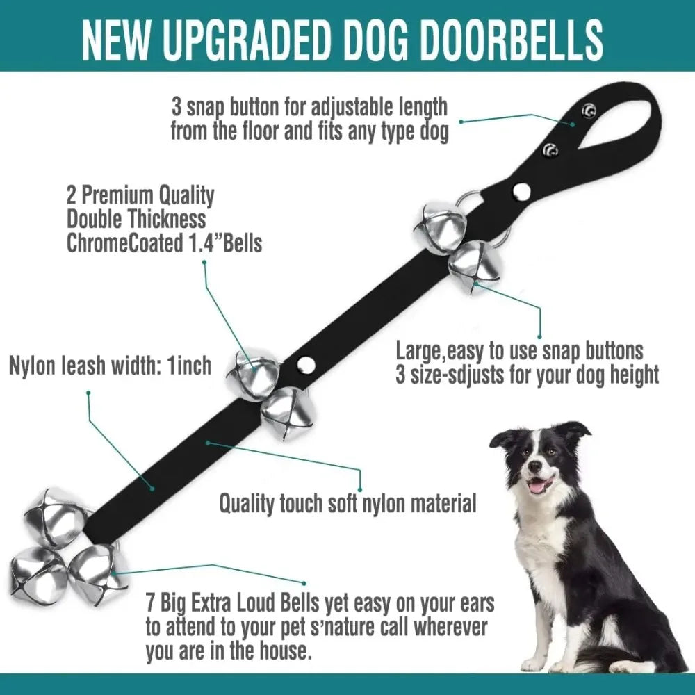 Dog Doorbells Premium Training Potty Adjustable Dog Door Bell for Potty Training Puppy