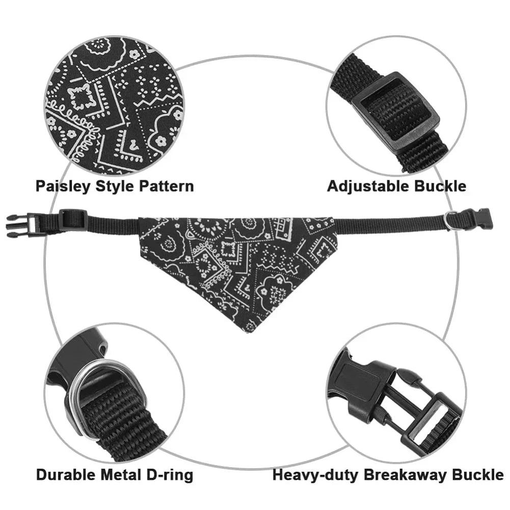 Dog Collar Bandana Scarf Collar Adjustable Dog Bandanas Collar Cat Neckerchief