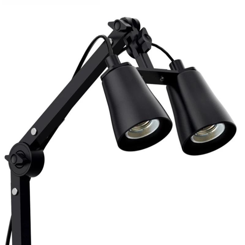 Reptile Terrarium Adjustable Dual-head Lamp Stand Adsorption Removable UVB UVA Lamp Stand Habitat