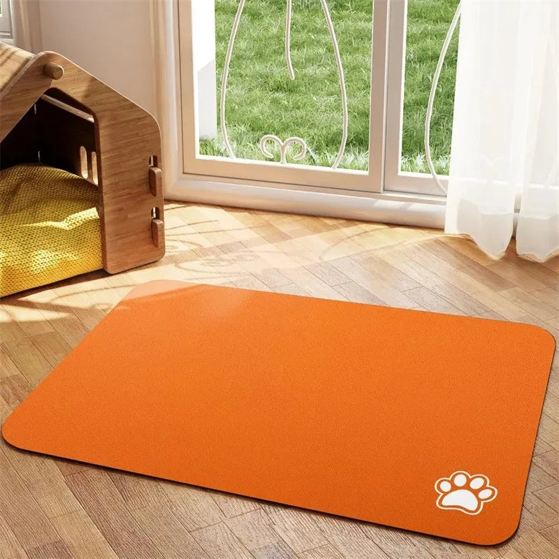 Pet Feeding Mat Absorbent Dog Cat Mat for Food and Water Easy to Clean Pet Placemats Quick Dry Mat for Messy Drinkers