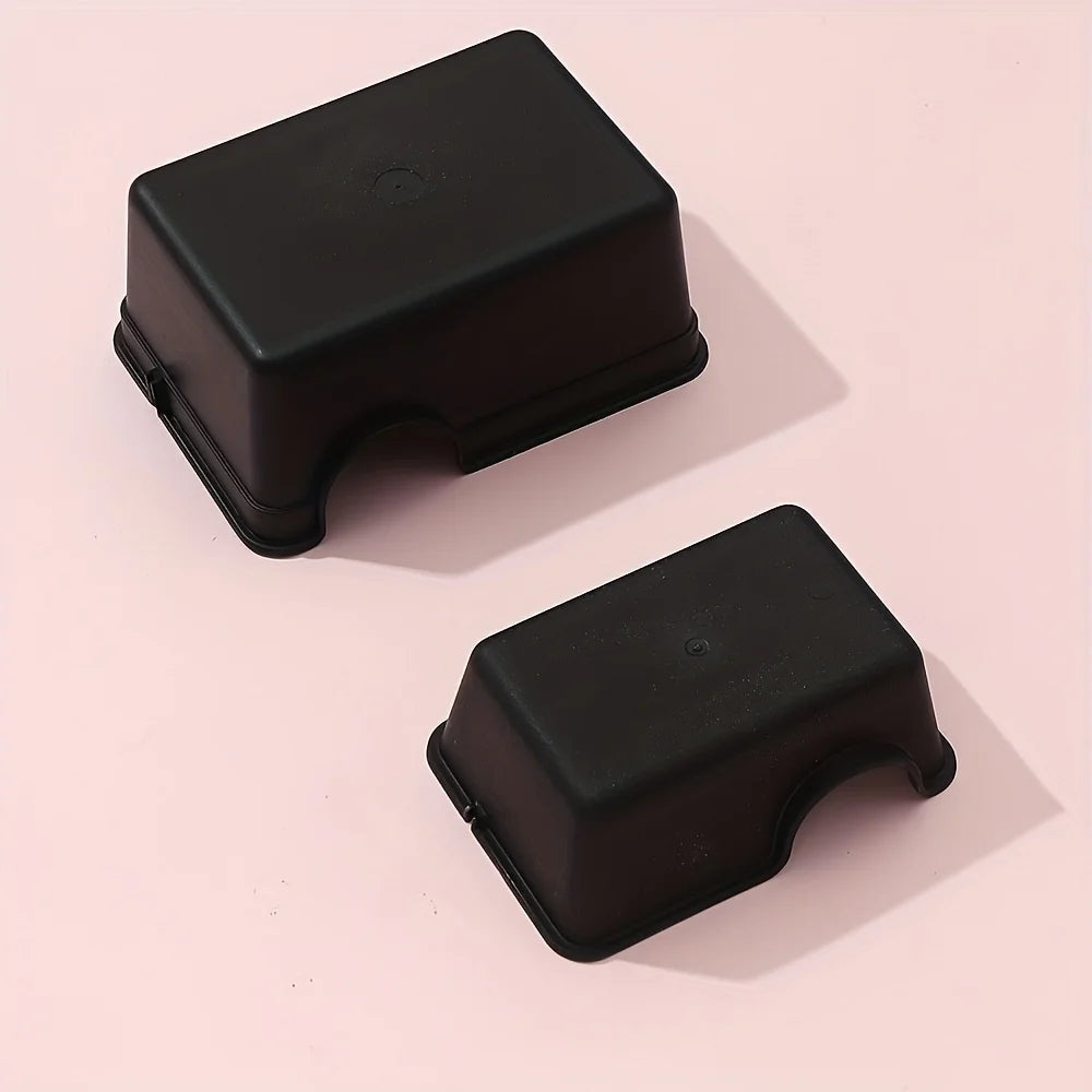 Various Sizes of Black Reptile Hideouts with Dome and Entrance Tunnel - Durable Plastic Texture Habitat Small Reptiles - Ventilated and Easy-To-Clean