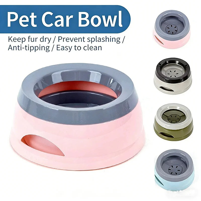 Pet Floating Water Bowl for Car Anti-Splash Anti-Overturn Portable Travel Dog Cat Drinking Water Dispenser