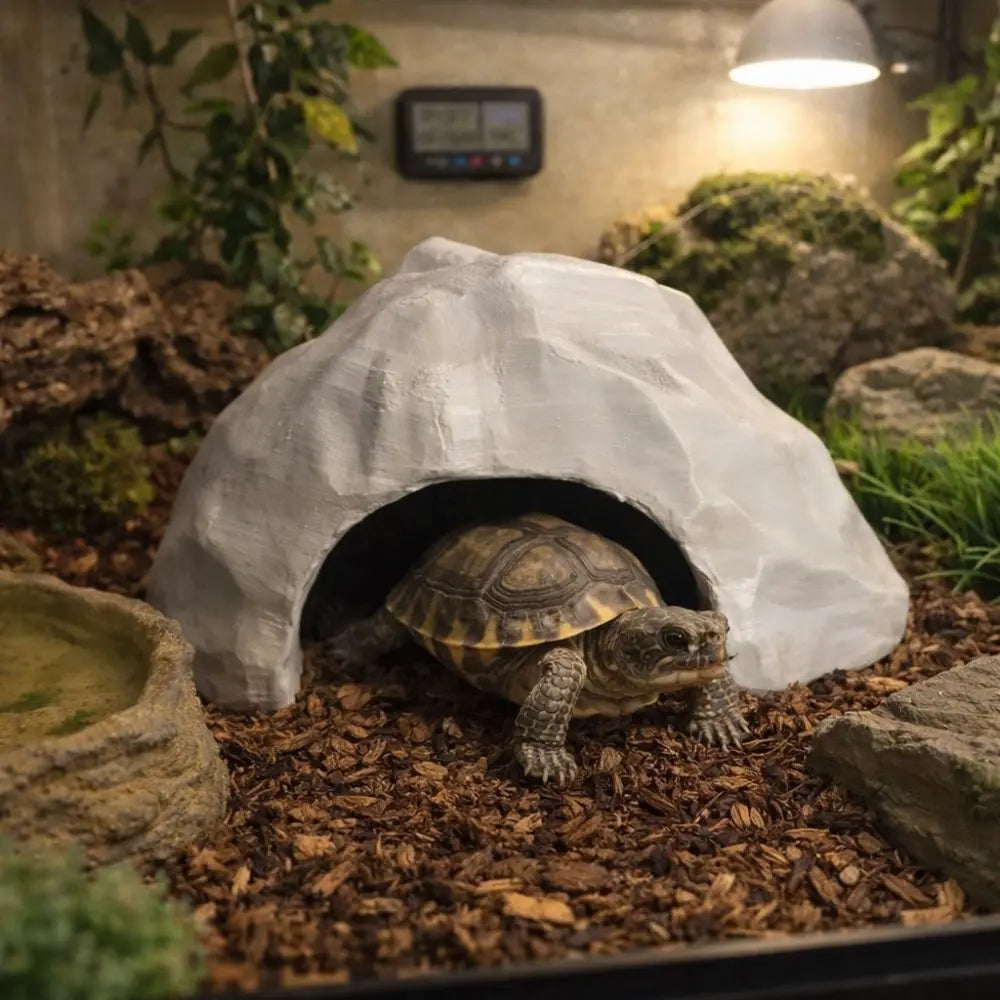 Safe Shelter Plastic 3D Printed Reptile Shelter Stable Artificial Reptile Habitat Realistic Hidden Cave Shelter