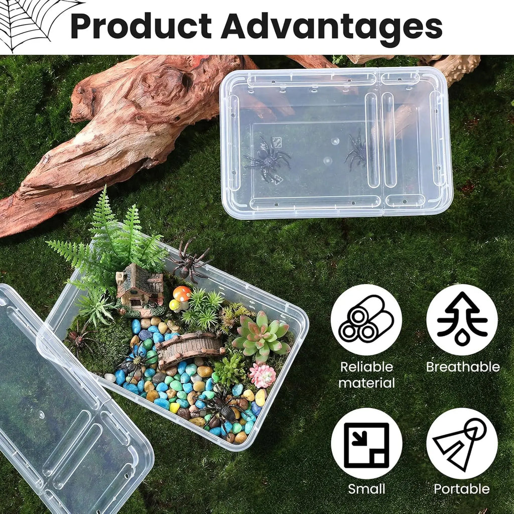 Reptile Box Terrarium  Tank Cage Portable Habitat Enclosure