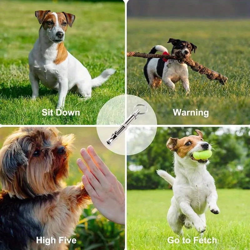 1/2Pcs Dog Whistle To Stop Barking, Adjustable Sound Pitch Dog Whistle With Keychain, Professional Recall Pet