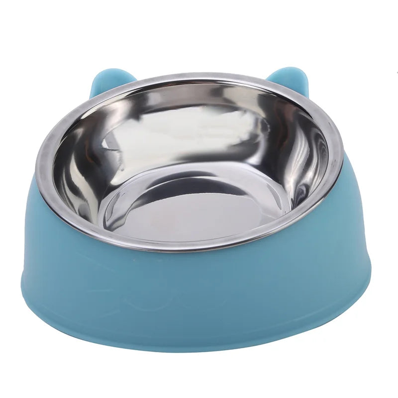 1/2/5pcs Cat Bowl Creative Inclined Kitten Puppy Food Feeding Bowls Stainless Steel