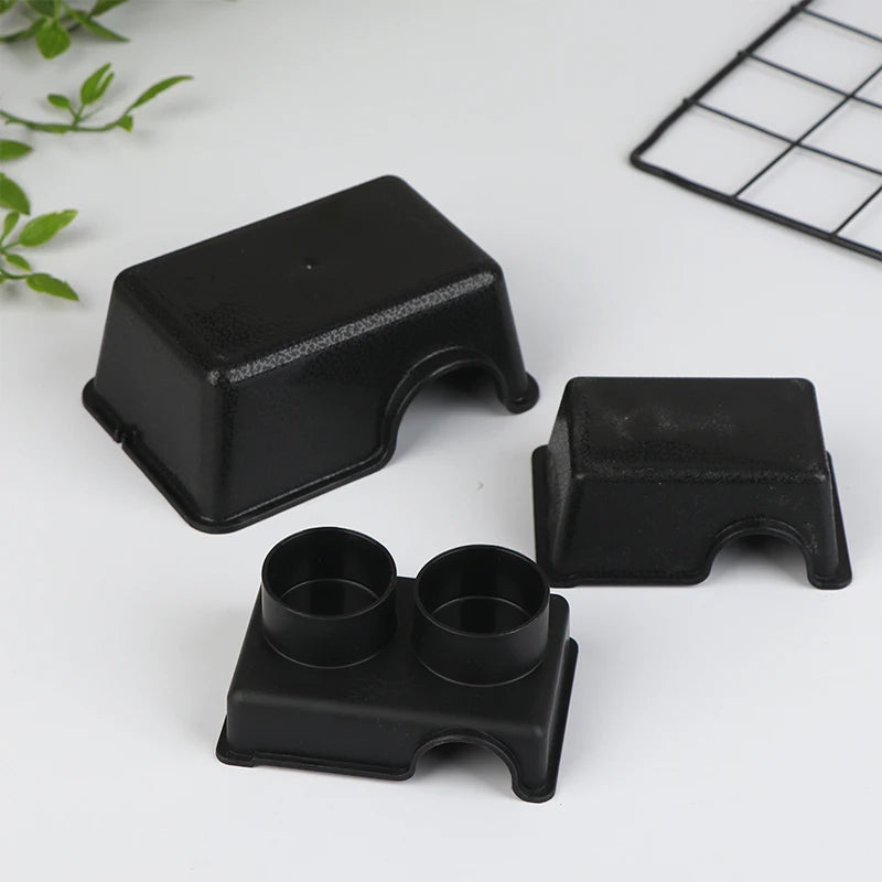 Reptile Hide Box Small Animal Hideaway Enclosure Black Ventilation Hiding Cave