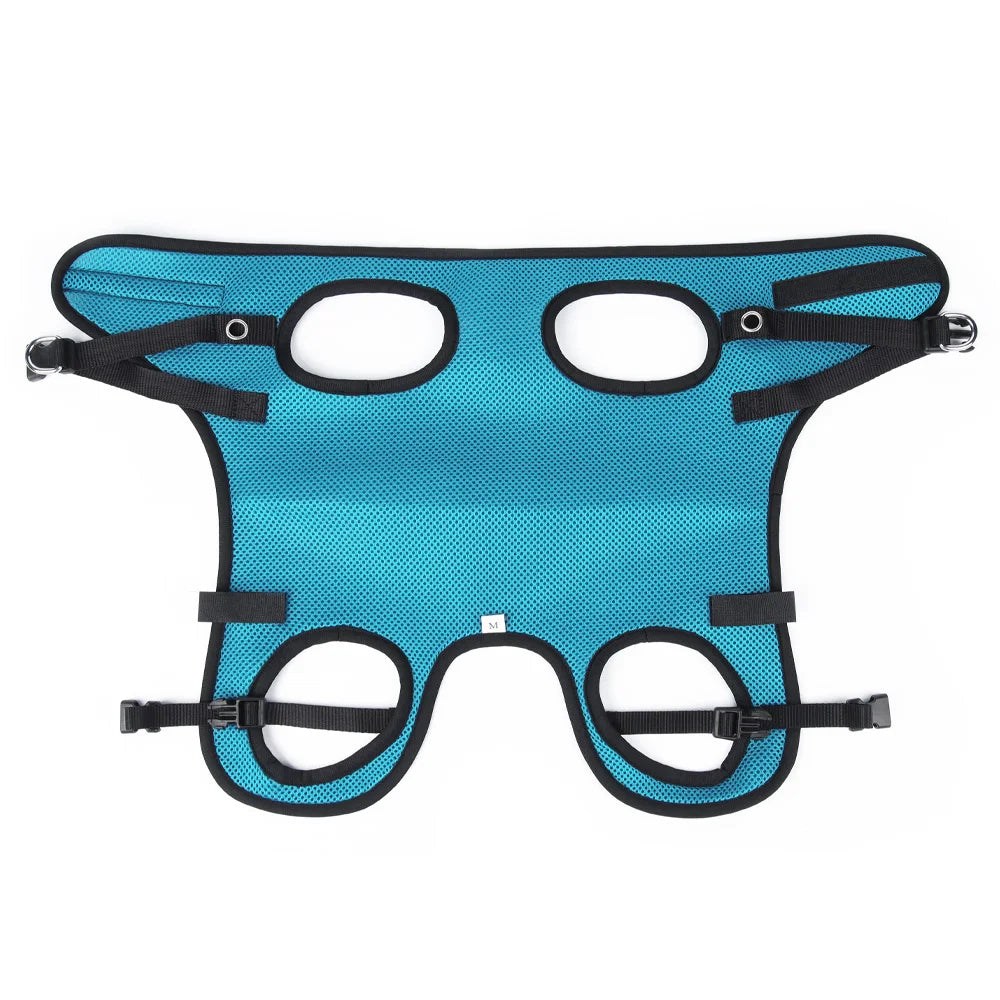 Disability dog travel assistive vehicle chest and back harness, dog rehabilitation exercise chest and back