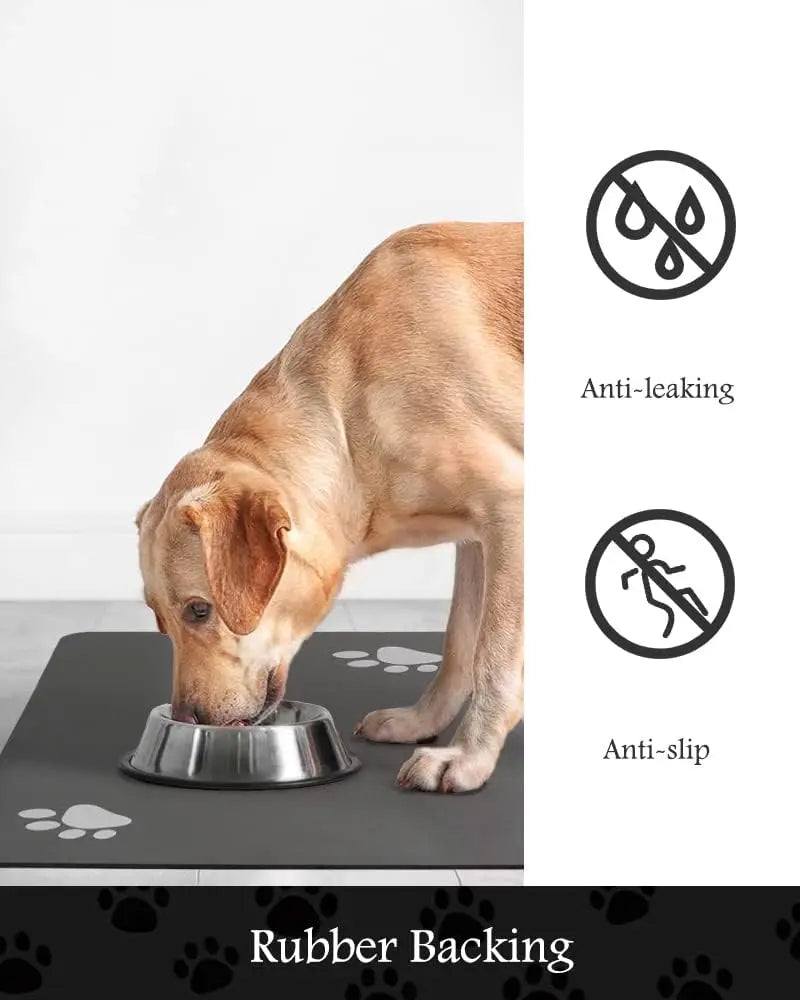 Pet Feeding Mat Absorbent Dog Cat Mat for Food and Water Easy to Clean Pet Placemats Quick Dry Mat for Messy Drinkers