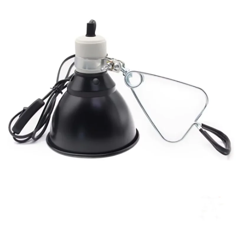 Reptile Pet Heat Lamp Holder Lampshade with Clip for UVA/UVB Bulb 300 Watt Reptile Heating Guard for Lizard Turtle Spider Chick