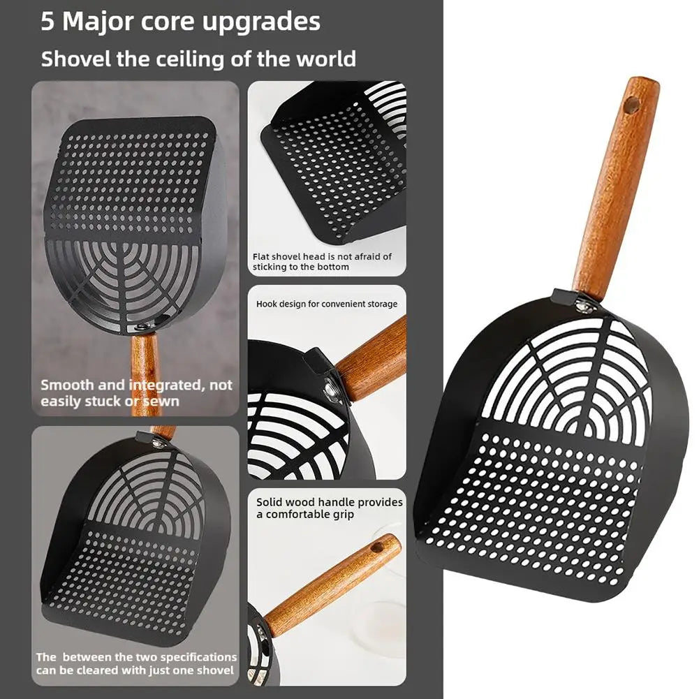 Steel Cat Litter Scoop Long Handle Pet Waste Shovel Cleaning Tool For Tofu Sand Litter Box