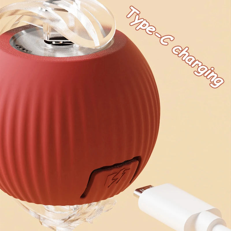 New Cat Interactive Ball Toy Automatic Rolling Ball Faux Tail Rechargeable Smart Pet Electric Toy Dog Cat Training
