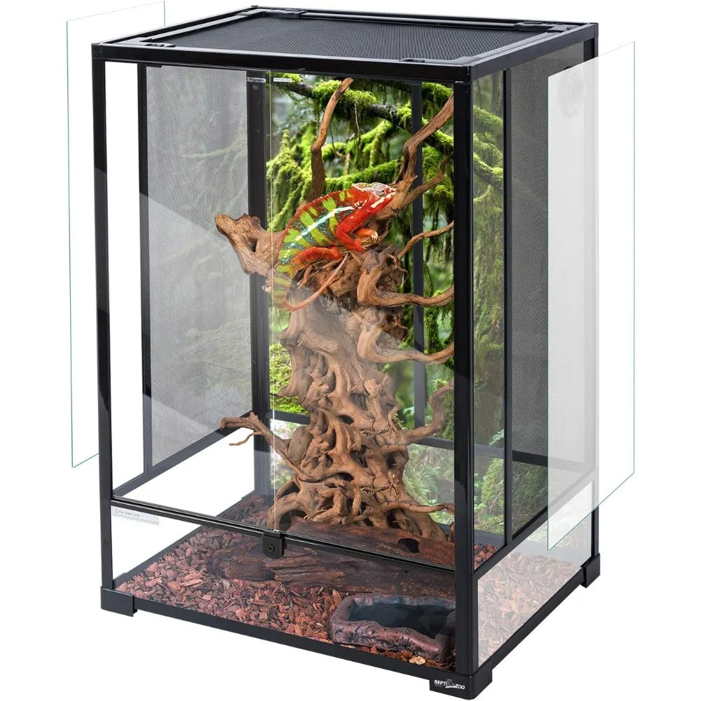 67 Gallon ,24" x18" x36" Reptile Tall Glass Terrarium Rainforest Habitat Double Hinge Door with Screen Ventilation,Easy Assembly