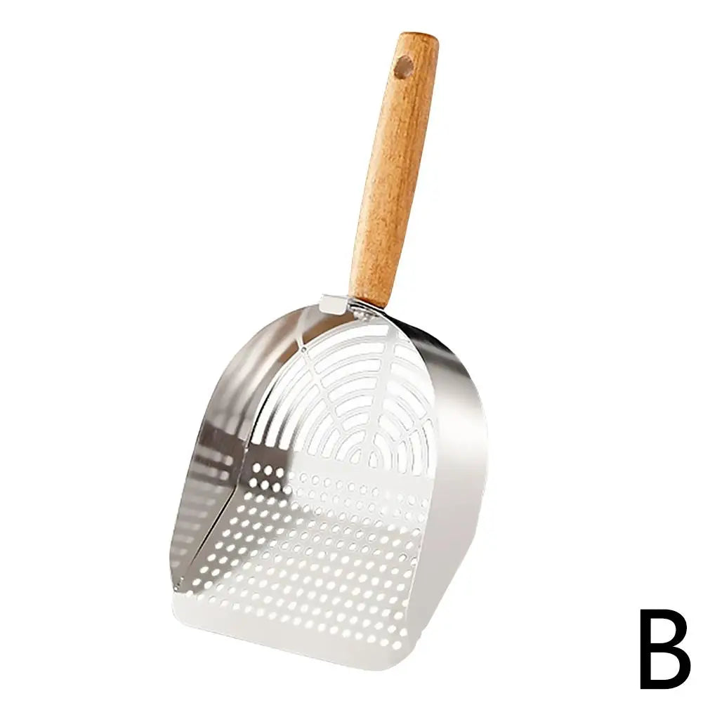 Steel Cat Litter Scoop Long Handle Pet Waste Shovel Cleaning Tool For Tofu Sand Litter Box