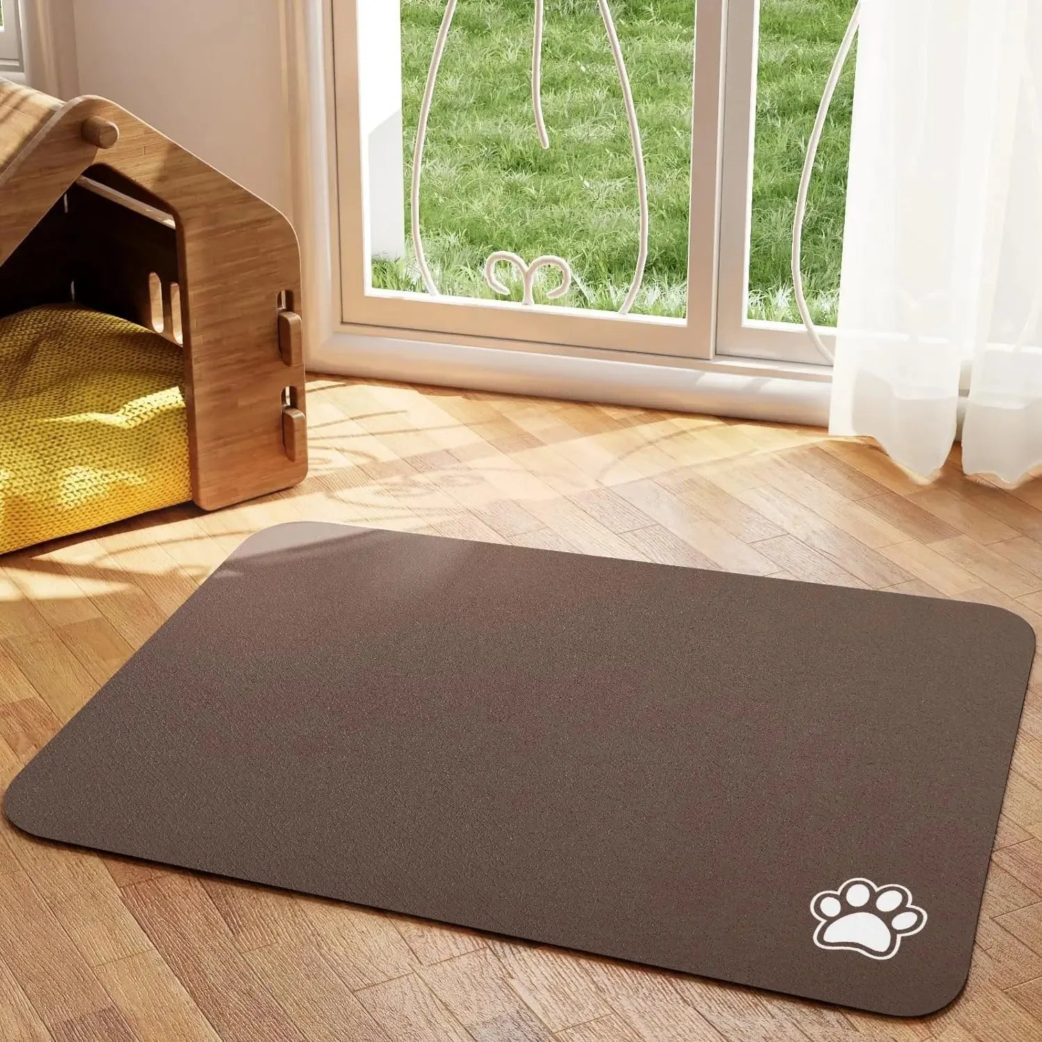 Pet Feeding Mat Absorbent Dog Cat Mat for Food and Water Easy to Clean Pet Placemats Quick Dry Mat for Messy Drinkers