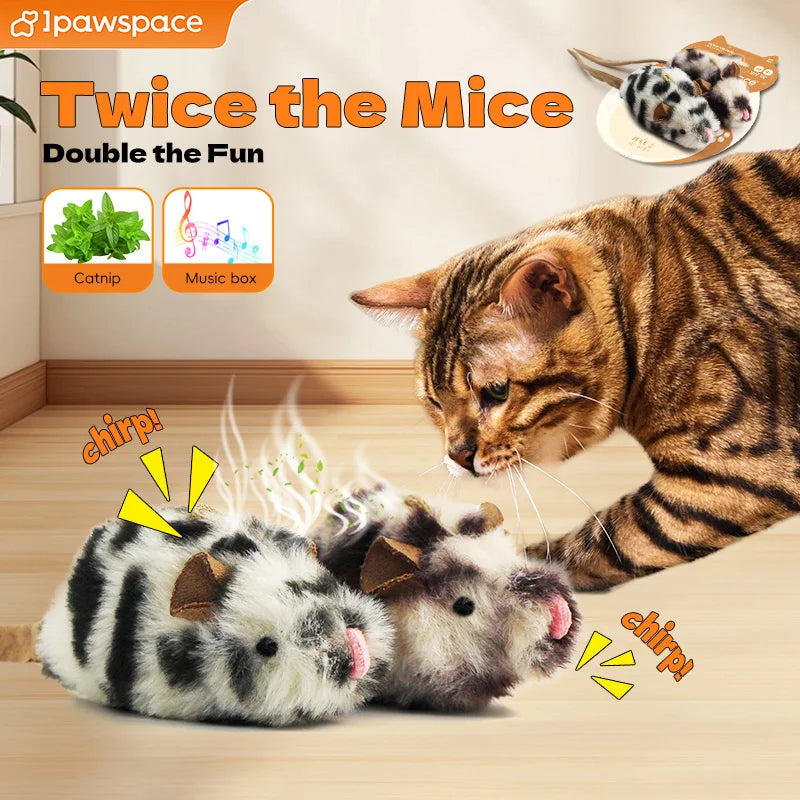 Rechargeable Motion Mouse Cat Toy for Kitten Mouse Sound Moving Mouse Cat Toys Interactive Sound Mouse