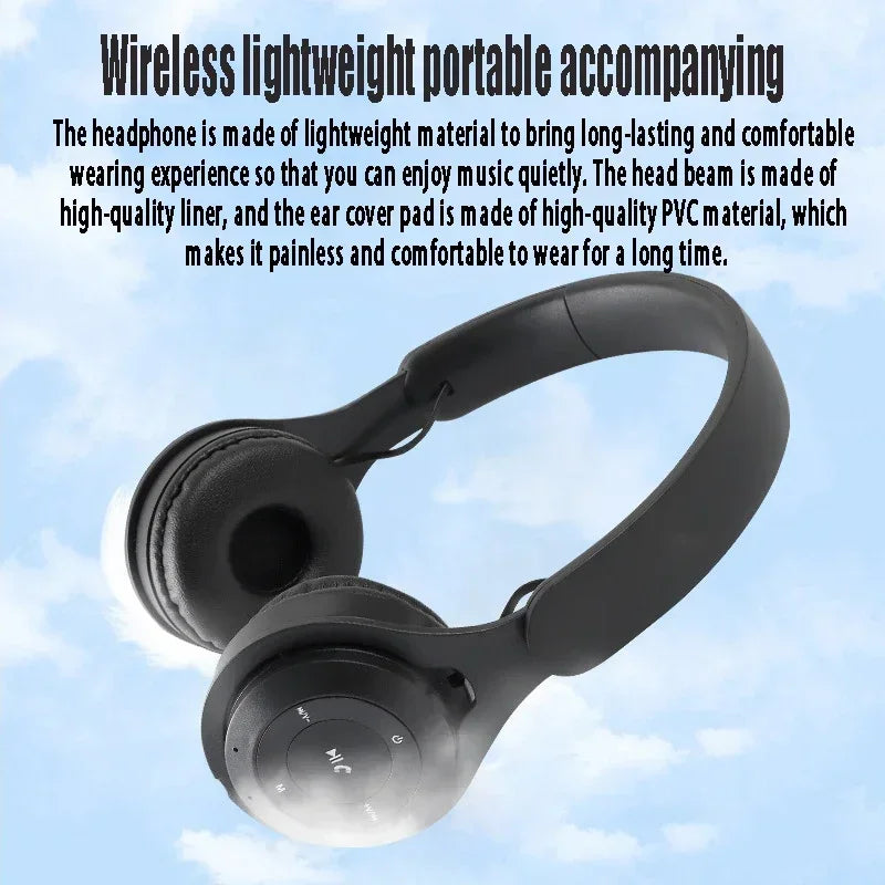 Stereo Y08 Headset 5.3 Bluetooth Headset Folding Wireless Sports Gaming Headsets Over-ear Headphones for Android ios
