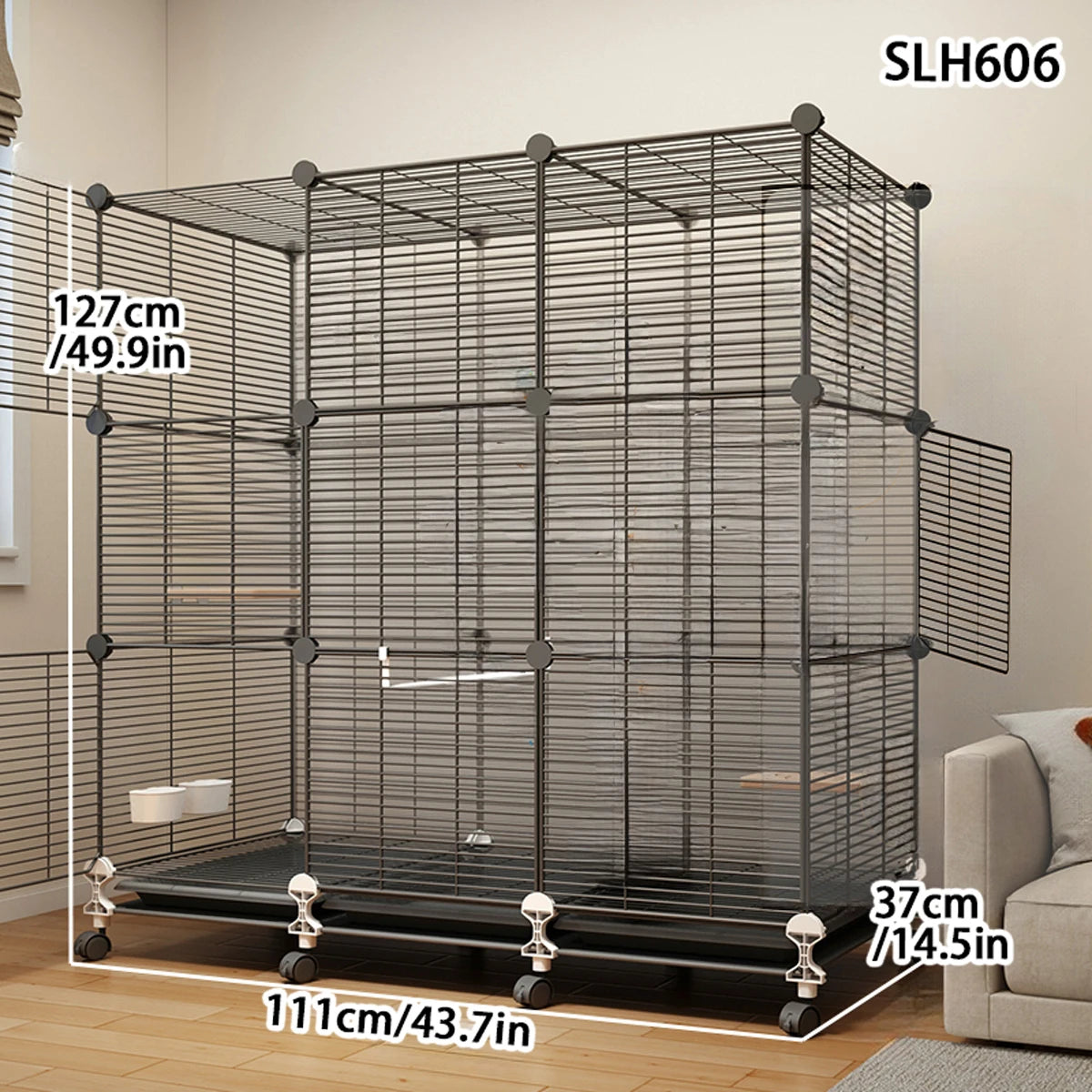 Large Bird Cage, Parrot Cage, Luxury Villa, with Toilet and Bird Bowl, Iron Art Cage