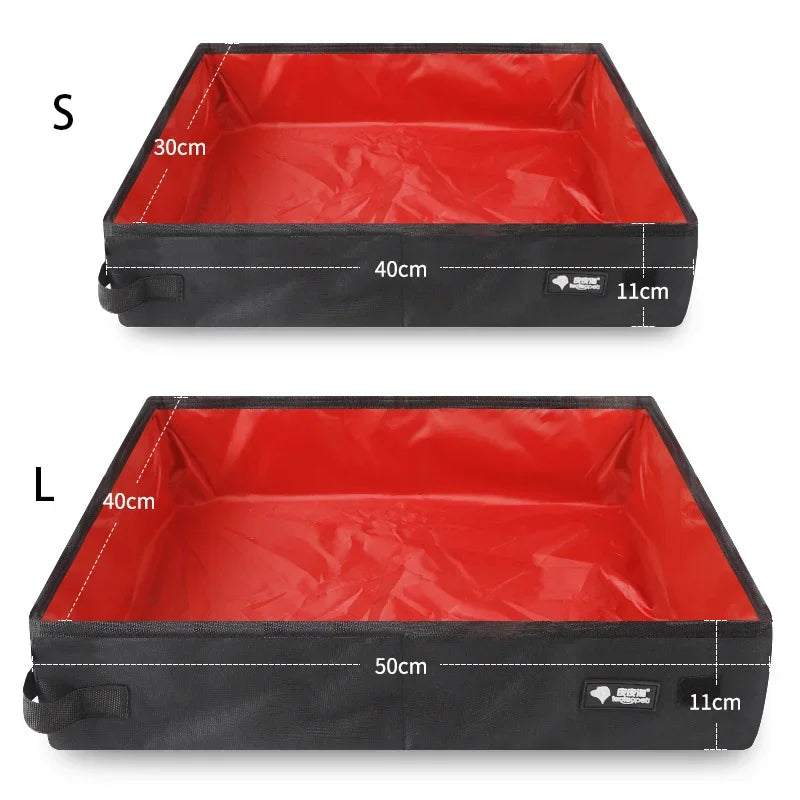 Portable Folding Travel Pet Litter Box Waterproof Outdoor Foldable Cat Litter Box