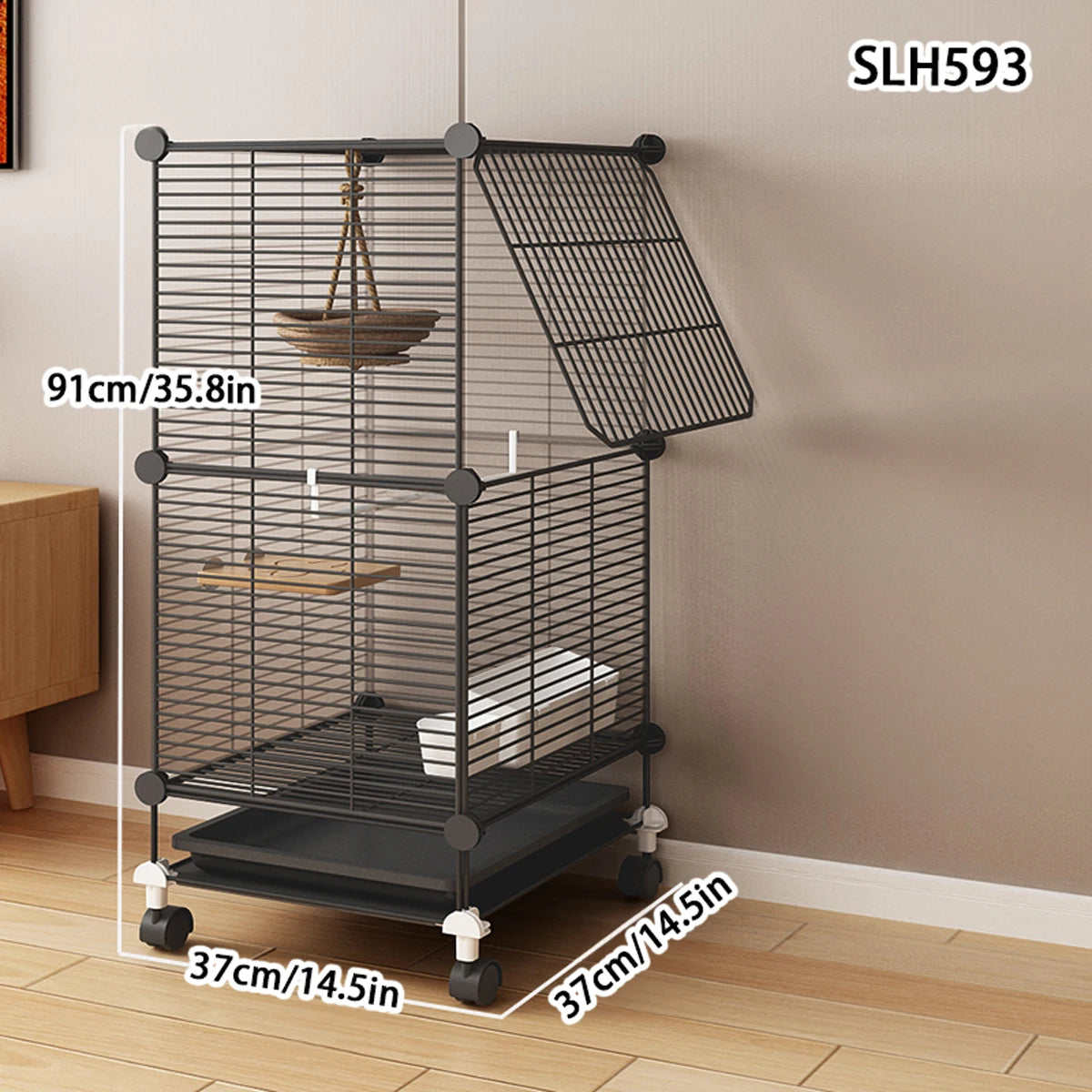 Large Bird Cage, Parrot Cage, Luxury Villa, with Toilet and Bird Bowl, Iron Art Cage