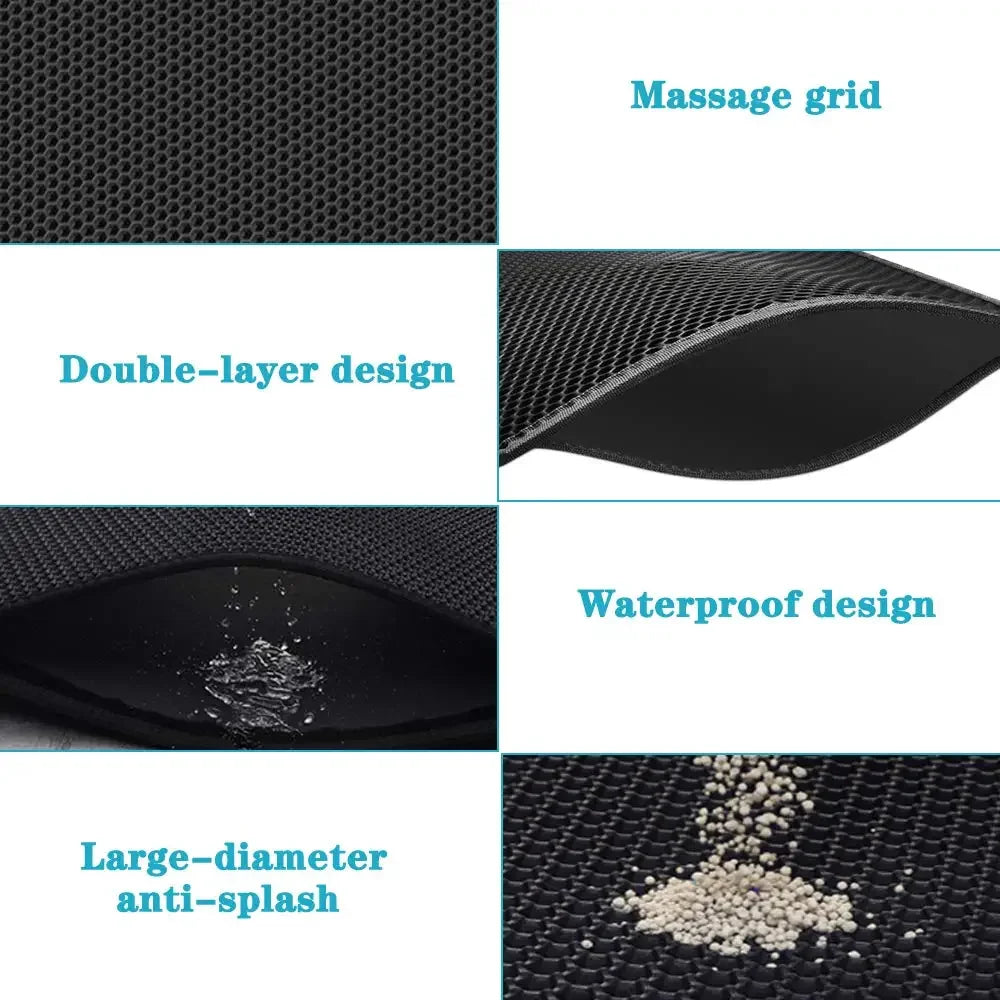 Cat Litter Mat With Gift Double Layer Waterproof Litter Box Mat Non-slip Sand Cat Pad Washable