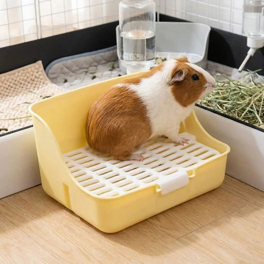 Small Pet Housing Anti-Tipping Rabbit Toilet Stable Splash-Proof Animal Litter Box Plastic Rectangular  Indoor Use
