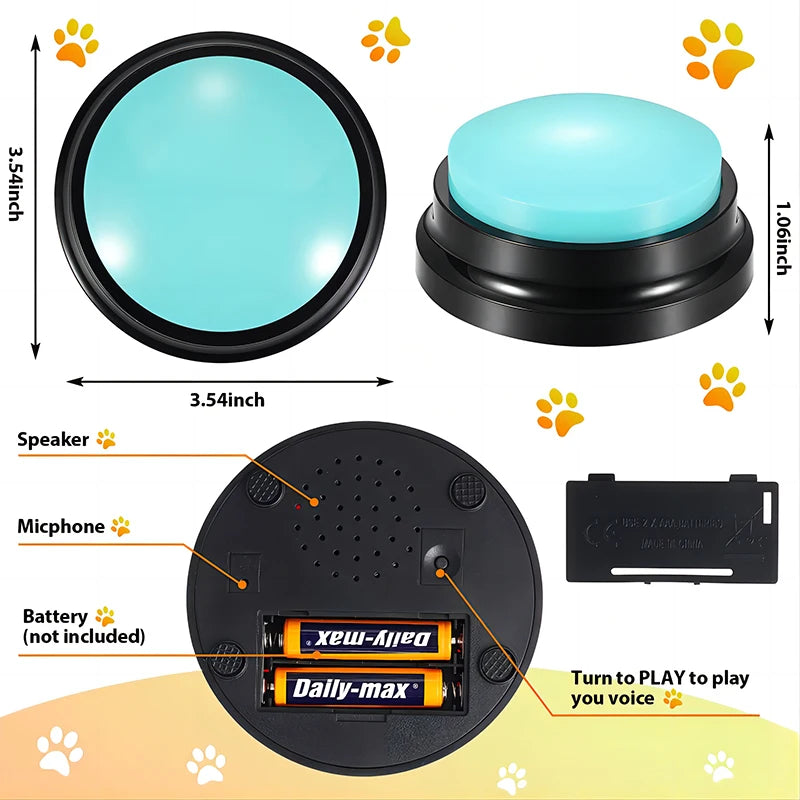 Dog Toys Funny  Recordable Pet Travel Talking Pet Speaking Buttons Portable Cute