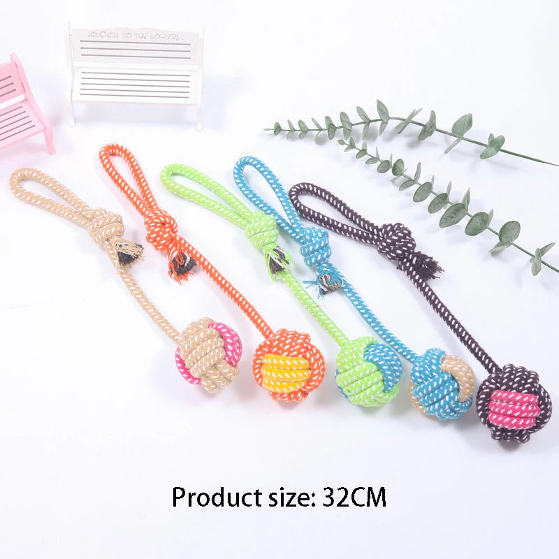 Interactive Cotton Rope Mini Toys Ball for Dogs Accessories Toothbrush Chew Toy for Large Small Dogs