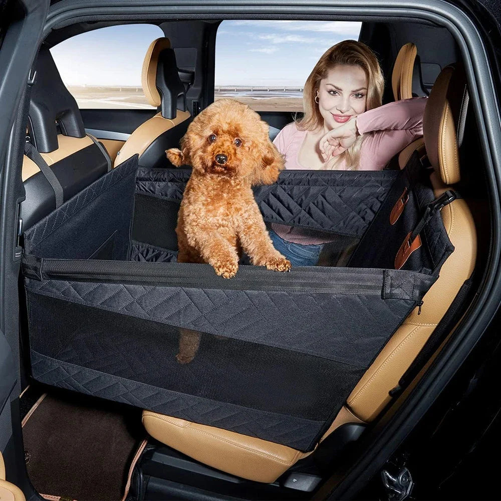 Double Zipper Car Pet Seat Pad Car Backseat Protector Waterproof Dirt Resistant Solid Color